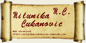 Milunika Čukanović vizit kartica